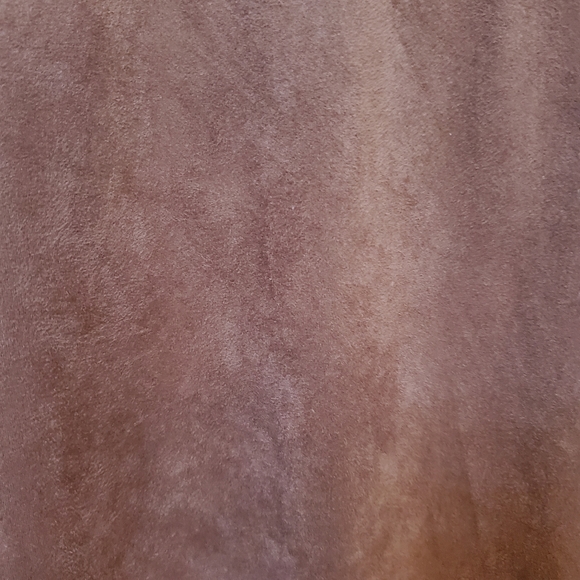 Ny collection tan brown faux suede perforated cutout tunic top fall shirt small - Picture 6 of 15